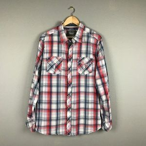BKE Western Plaid Button Down